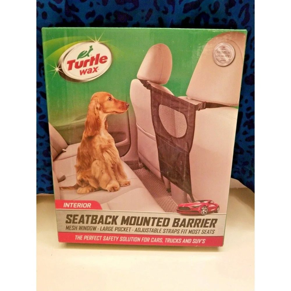 Turtle Wax Seatback Mounted Barrier Mesh Window L Pocket Adj. Straps‎ Black NIB